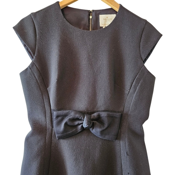 Kate Spade Cap Sleeve Bow Accent Mini Black Classic Womens Dress Size 4. - Picture 4 of 15